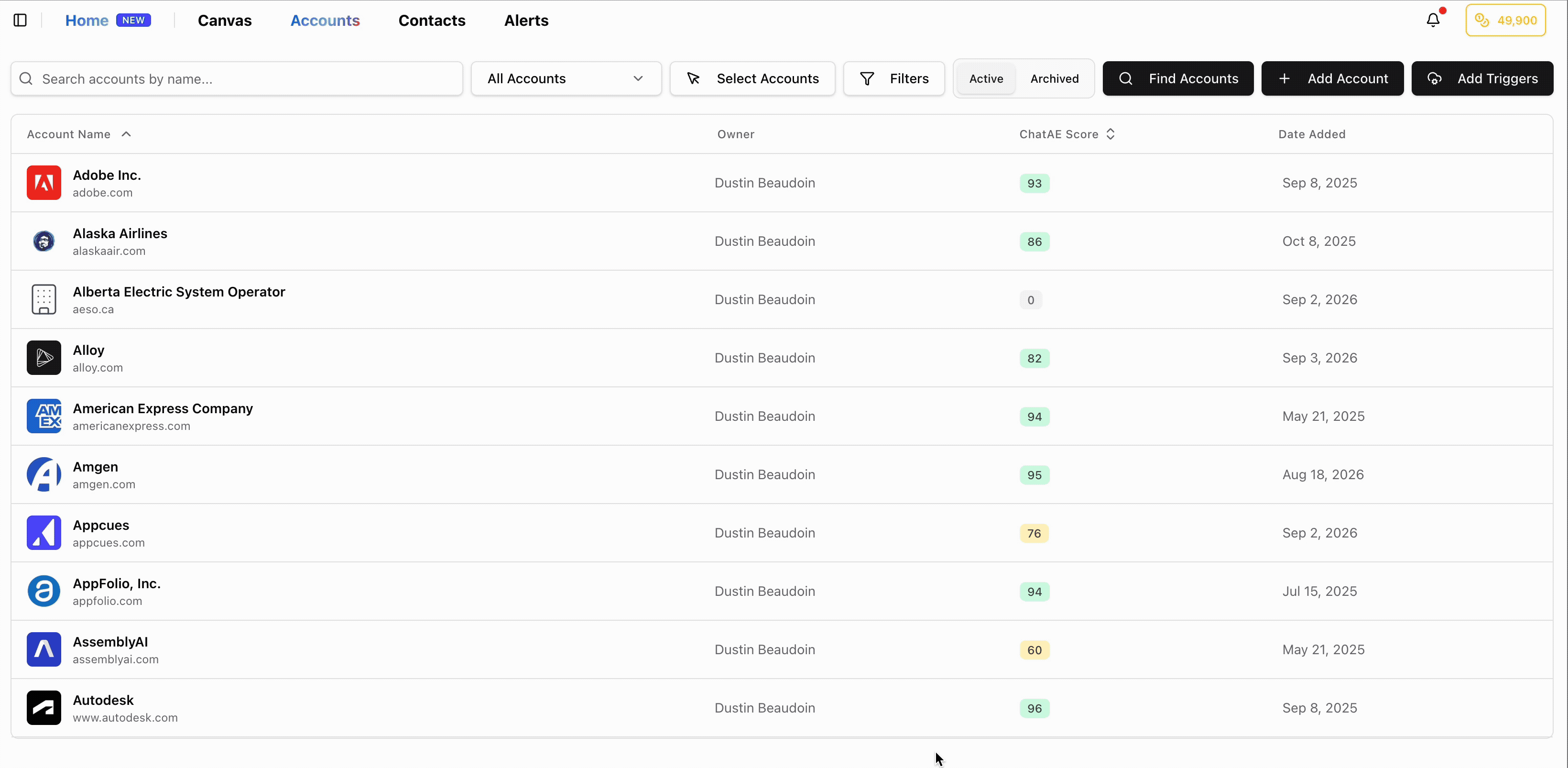 Find Accounts in ChatAE